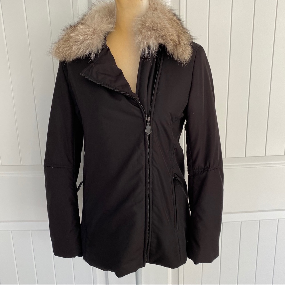 Ralph Lauren Black Jacket with Faux Fur Trim